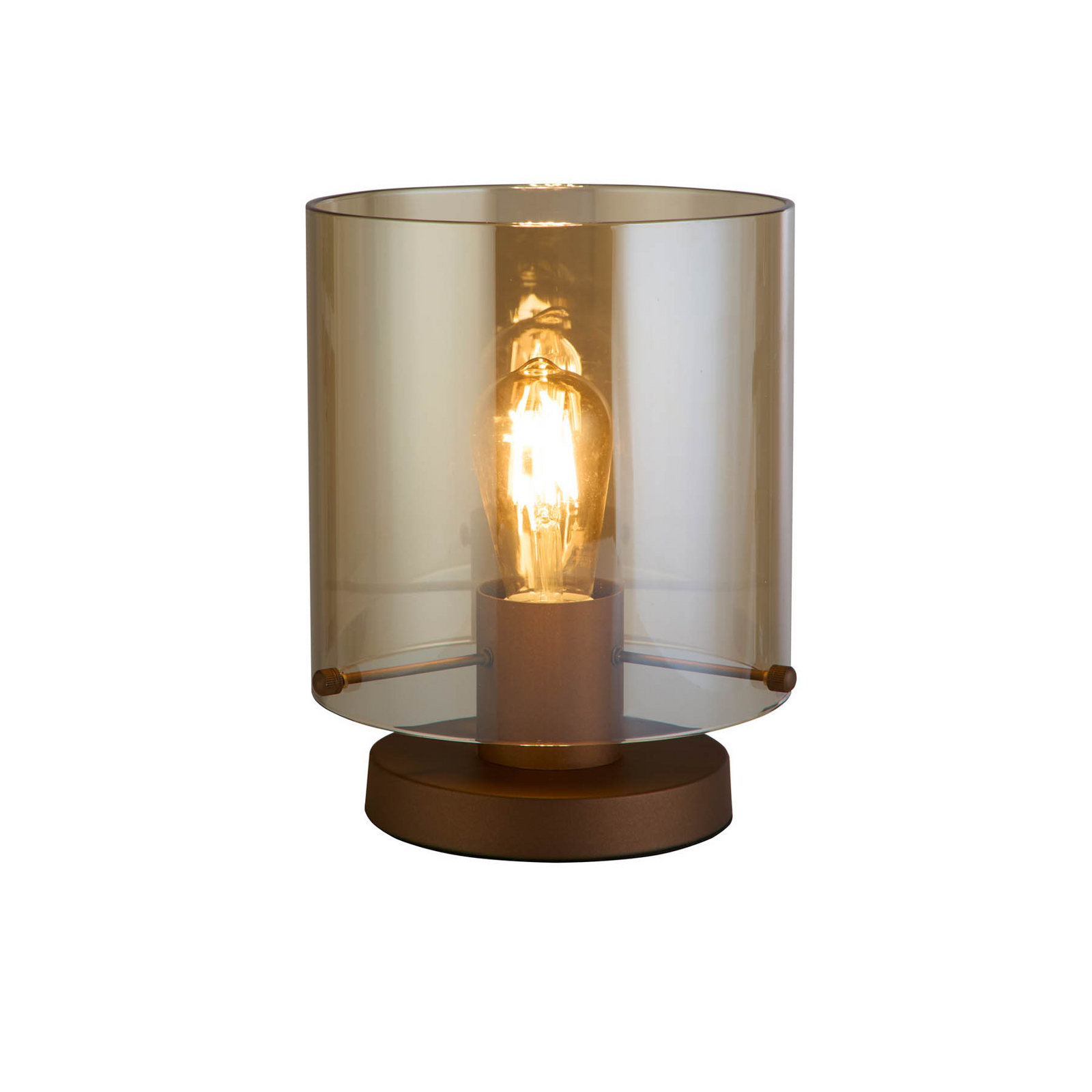 Sweden table lamp, mocha/amber, steel, glass, E27